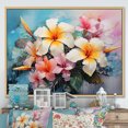 thumbnail image 1 of Designart "Paradise Of White And Yellow Blooming Plumeria" Plumeria Floater Framed Canvas Wall Art, 1 of 5