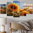 thumbnail image 1 of Designart "Paradise Sunrise Germany Sunflower painting I" Floral Wall Art Prints Set, 1 of 5