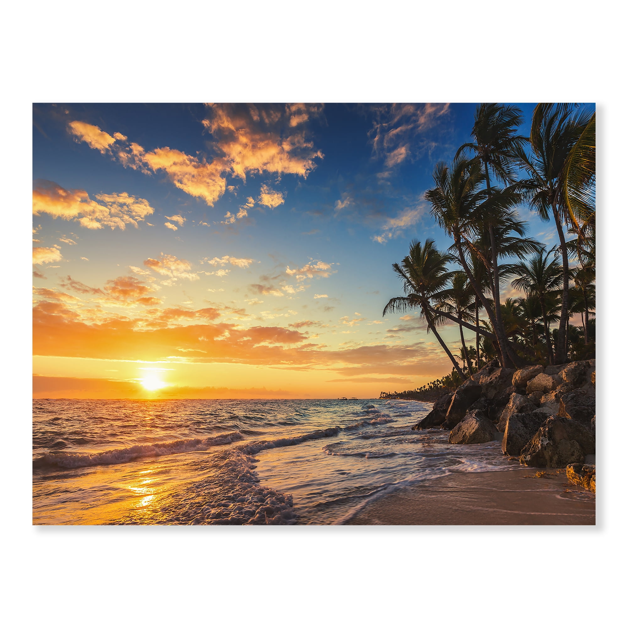 Sunset Tropical Beach Landscape Canvas Print, 40" x 30"