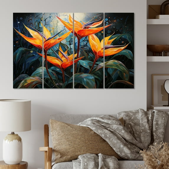 Designart "Paradise of the Birds of Paradise IV" Floral Art Living Room Set