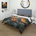 thumbnail image 1 of Designart "Paradise of the Birds of Paradise IV" Floral Bedding Covert Set - Birds Of Paradise Orange Traditional Bed Set With 1 Sham, 1 of 1