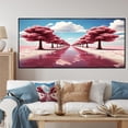 thumbnail image 1 of Designart "Parallel Universe Journey on Pink Tree Path" Oversized Fashion Framed Wall Art - Modern Pink Science Fiction Hallway Framed Wall Art Decor, 1 of 7