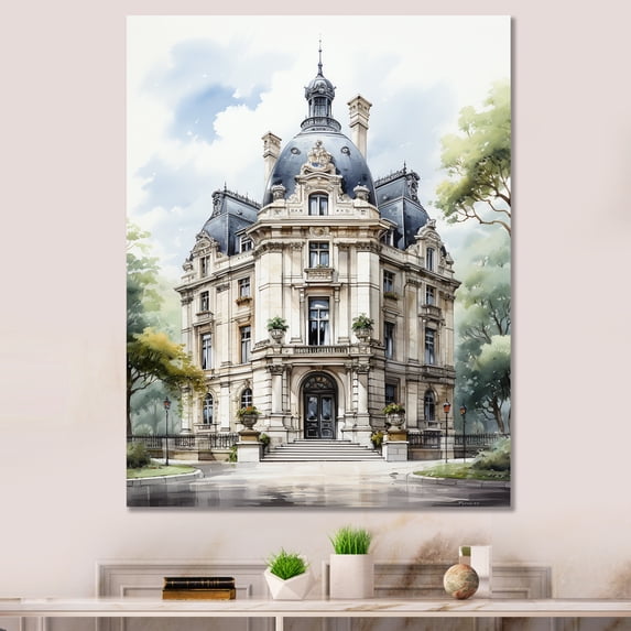 Designart "Paris Boulevard Haussmann painting I" Cityscapes Wall Art Living Room