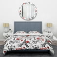 thumbnail image 1 of Designart 'Paris Eiffel Red Hearts I' Mid-Century Modern Duvet Cover Set, 1 of 4