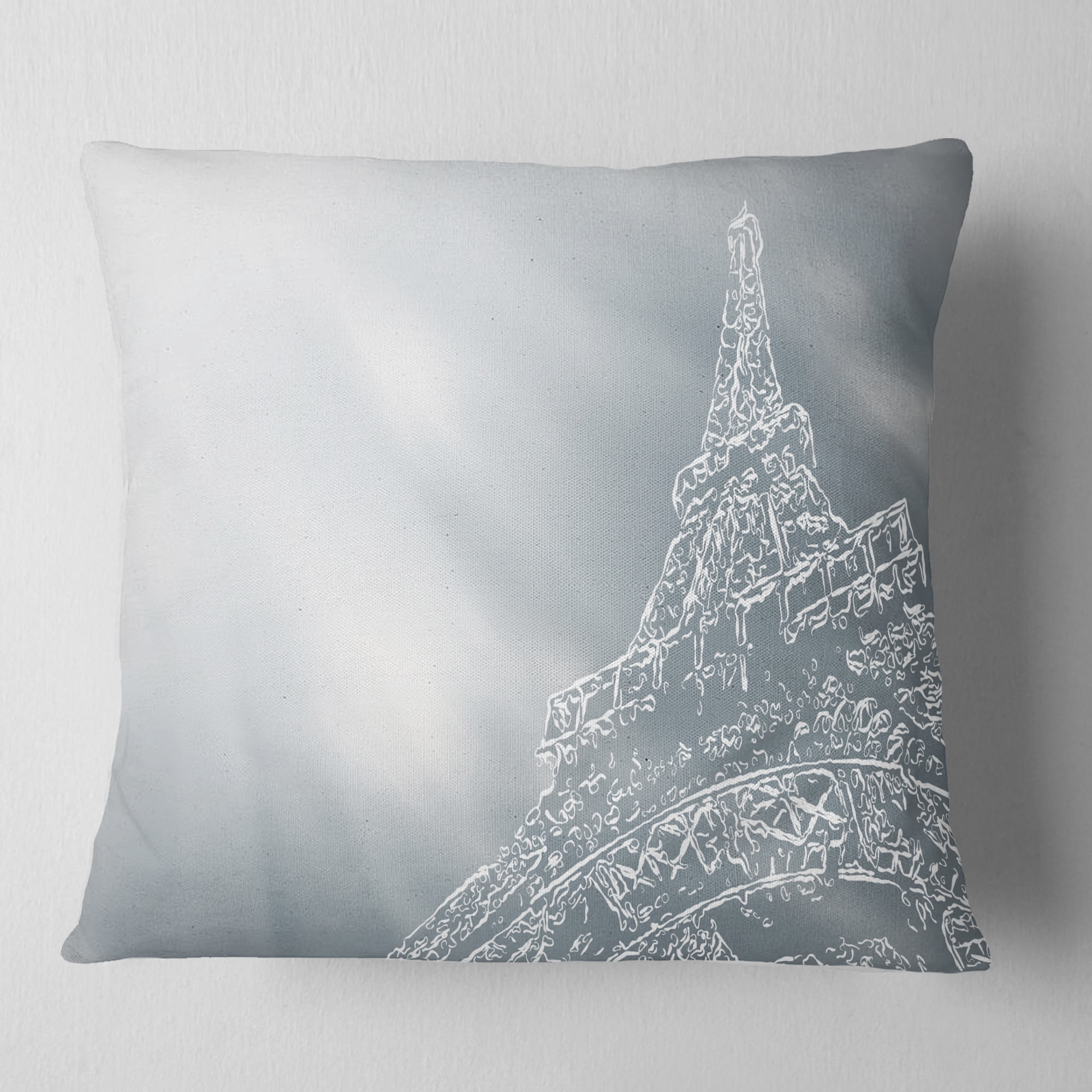 Designart Paris Eiffel TowerArt Background - Throw Pillow - 18x18