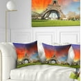 thumbnail image 1 of Designart Paris Eiffel TowerUnder Colorful Sky - Landscape Photo Throw Pillow - 18x18, 1 of 5