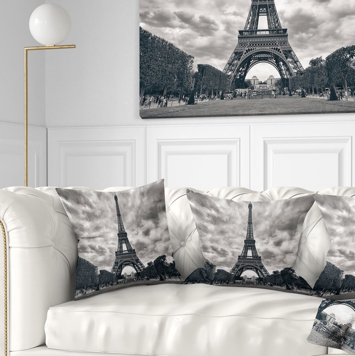 Dramatic Pillows Designart Paris Eiffel TowerUnder Dramatic Sky - Skyline Photography ...