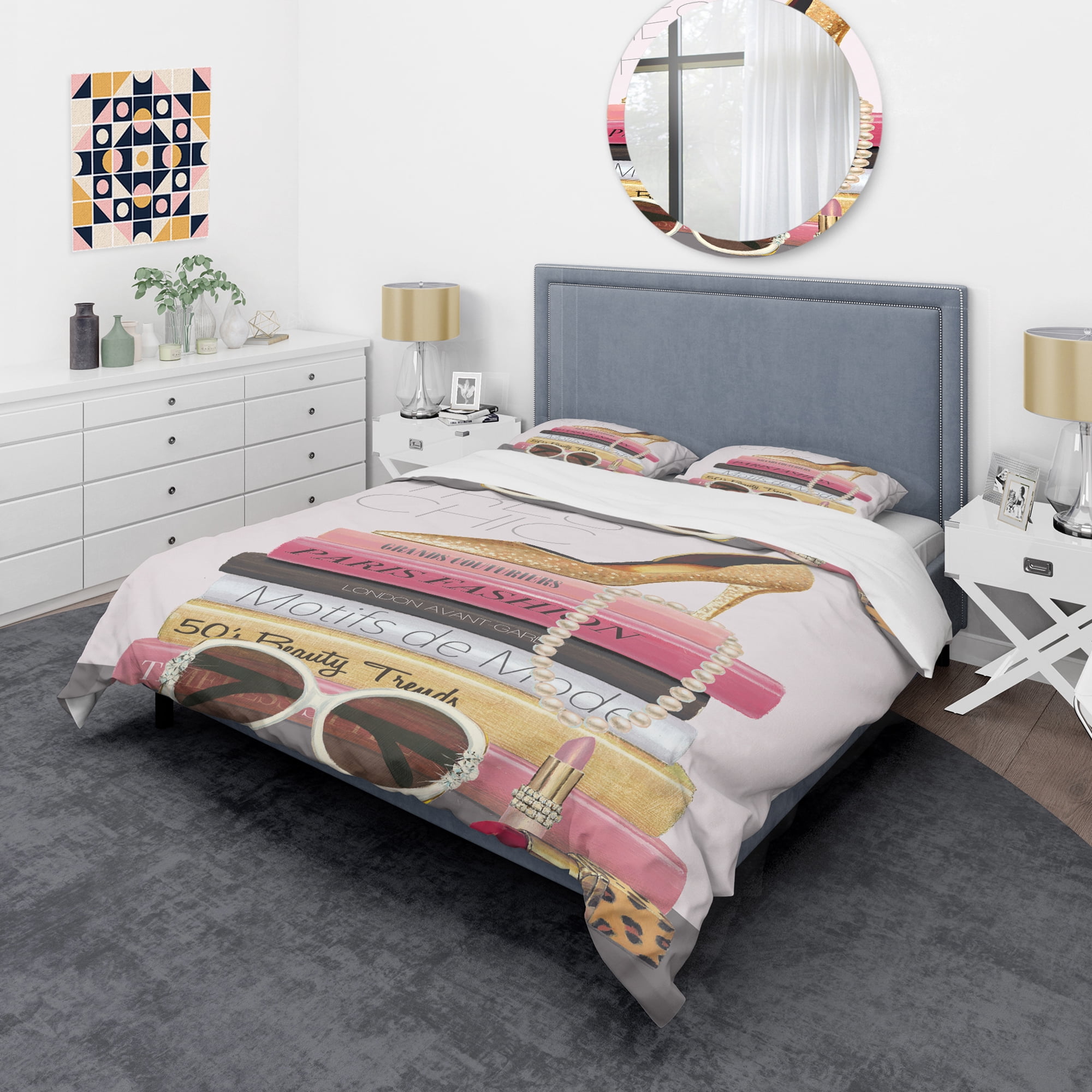 Designart 'Paris Style II Gold and Black Tres Chic' Glam Duvet Cover Set