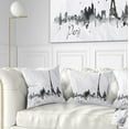 thumbnail image 1 of Designart Paris with Eiffel Silhouette - Cityscape Painting Throw Pillow - 16x16, 1 of 5