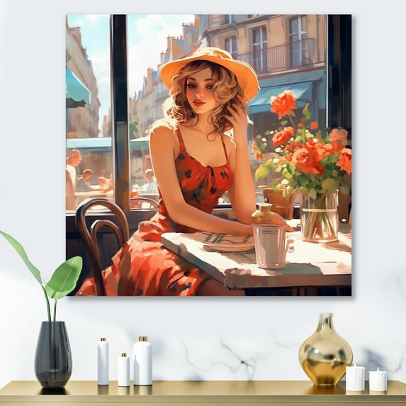 Designart "Parisian Portrait of a Woman III" Fashion Metal Wall Art