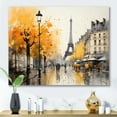 thumbnail image 1 of Designart "Parisian Street Art Yellow and Grey" Cityscapes Canvas Art Print, 1 of 5