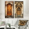 thumbnail image 1 of Designart "Parisian Wooden Enigma III" Paris Wall Art Set Of 2 - Brown Farm Canvas Set For Living Room Decor, 1 of 7