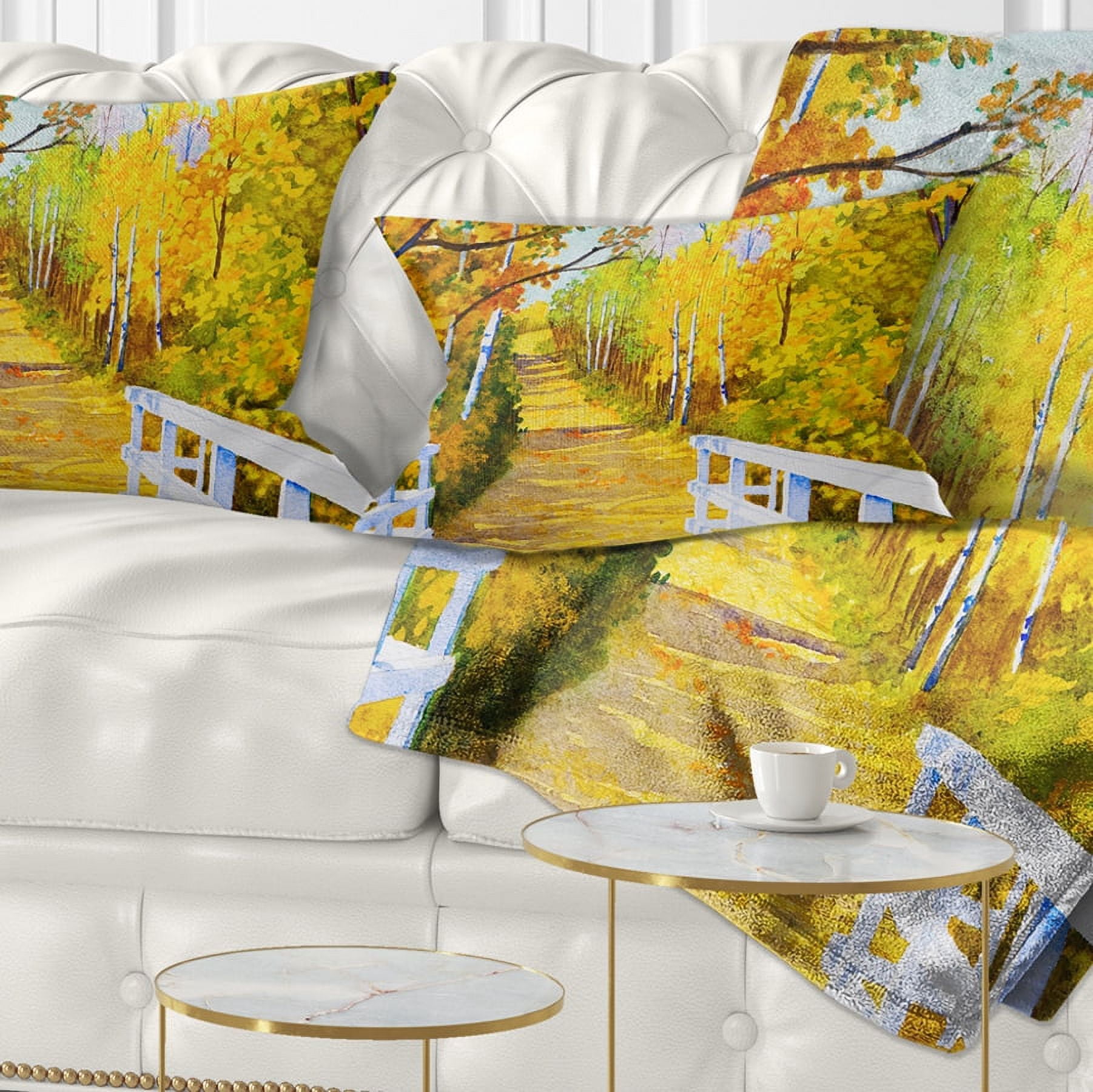 Designart Parkland Trails - Photography Throw Pillow - 12x20