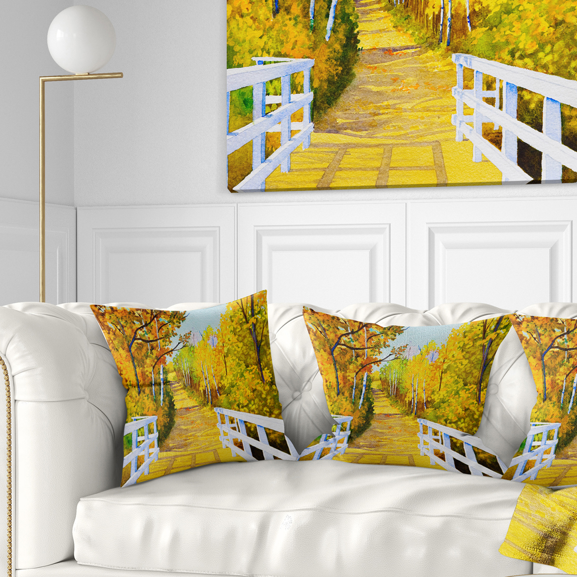 Designart Parkland Trails - Photography Throw Pillow - 18x18