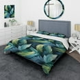 thumbnail image 1 of Designart "Parrot Feathers In Blue And Teal" Abstract Bedding Covert Set - Modern & Contemporary Bed Set With 1 Sham, 1 of 5
