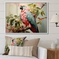 thumbnail image 1 of Designart "Parrot Paradise Blue and Pink II" Animals Framed Wall Art - Modern Blue Parrot Living Room Framed Canvas Art, 1 of 6