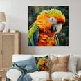 thumbnail image 1 of Designart "Parrot in a Tropical Paradise V" Animals Metal Wall Art, 1 of 5
