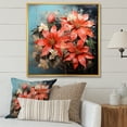 Designart "Passionate Poinsettias in Flower IV" Floral Framed Wall Art