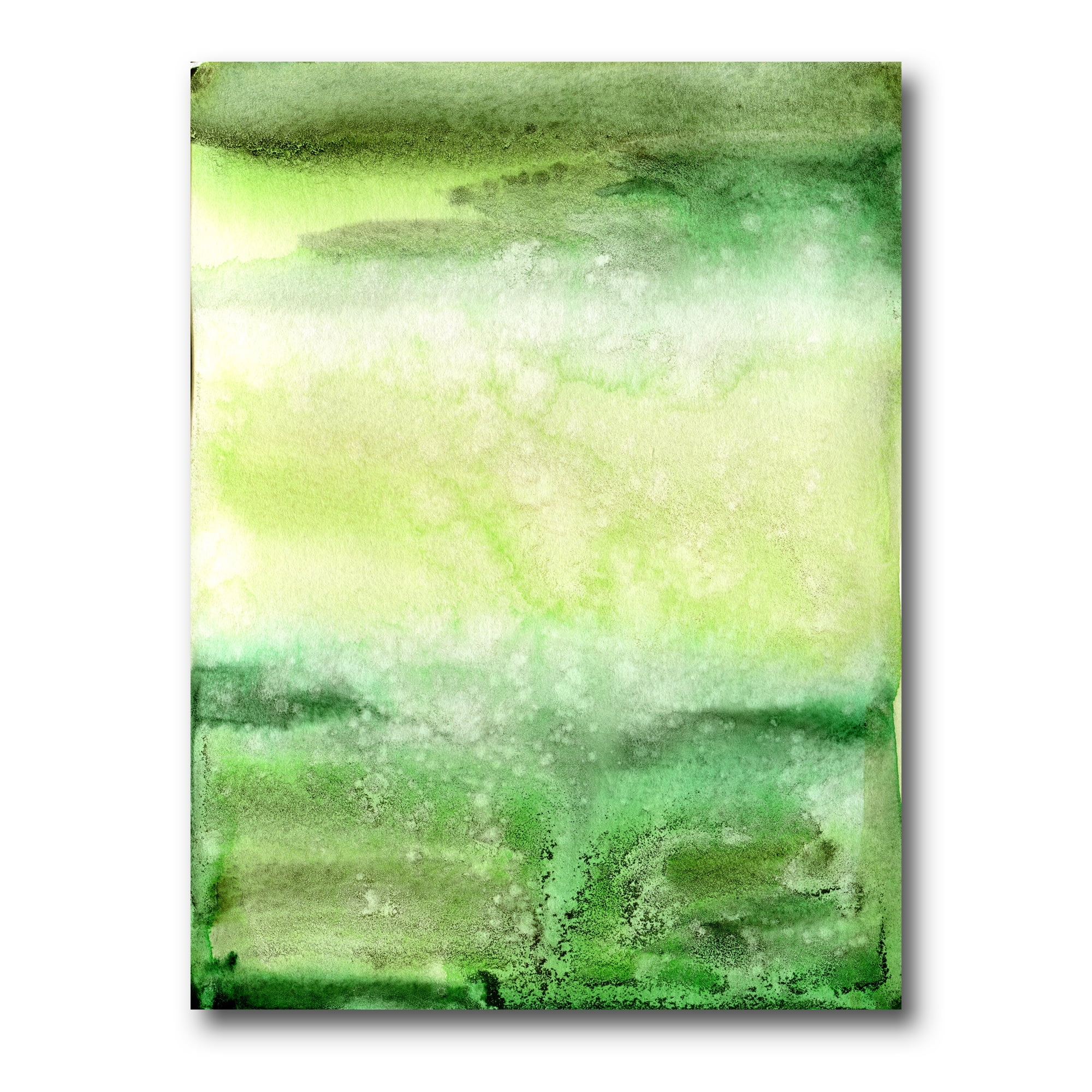 Designart ' Pastel Abstract With Beige and Dark Green & Spots ' Modern Canvas Wall Art Print