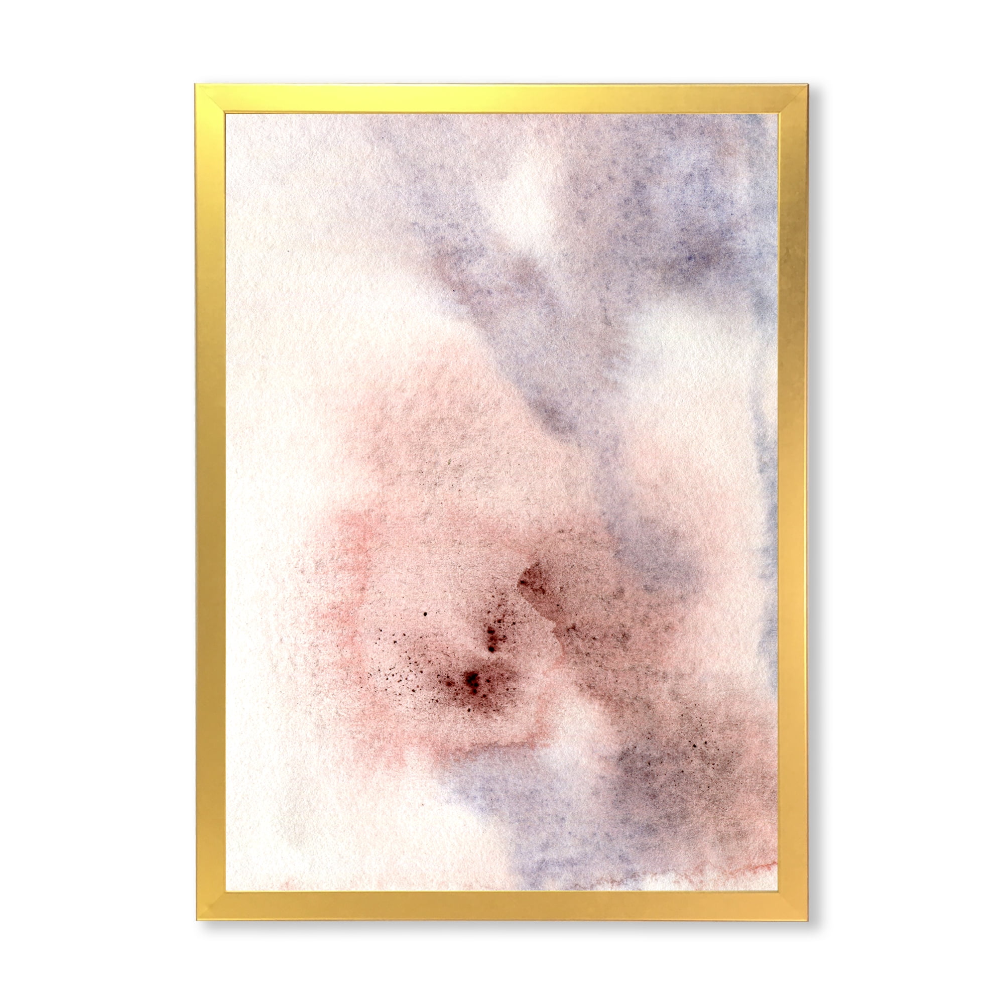 Designart 'Pastel Abstract With Pink Blue Beige and Red Spots' Modern Framed Art Print