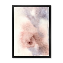 Designart 'Pastel Abstract With Pink Blue Beige and Red Spots' Modern Framed Art Print
