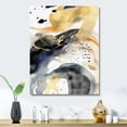 thumbnail image 1 of Designart "Pastel Abstract with Spots of Blue, Black, and Gold I" Fractals Metal Art Living Room, 1 of 5