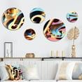 thumbnail image 1 of Designart "Pastel And Gold Abstract Music" Religious Landscape Metal Wall Art Set of 5 Piece, 1 of 5