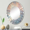 Designart "Pastel Aqua Skies I" Clouds Polka Dot Round Wall Mirror