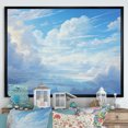 thumbnail image 1 of Designart "Pastel Aqua Skies IV" Clouds Floater Framed Wall Decor, 1 of 5