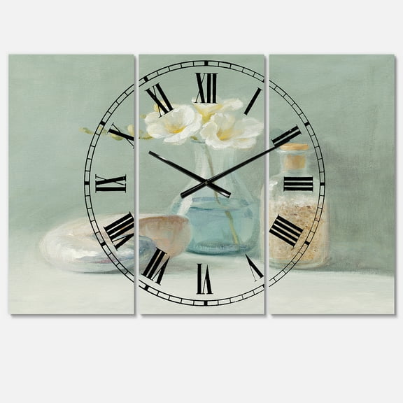 Designart 'Pastel Bath II' Farmhouse Wall Clock