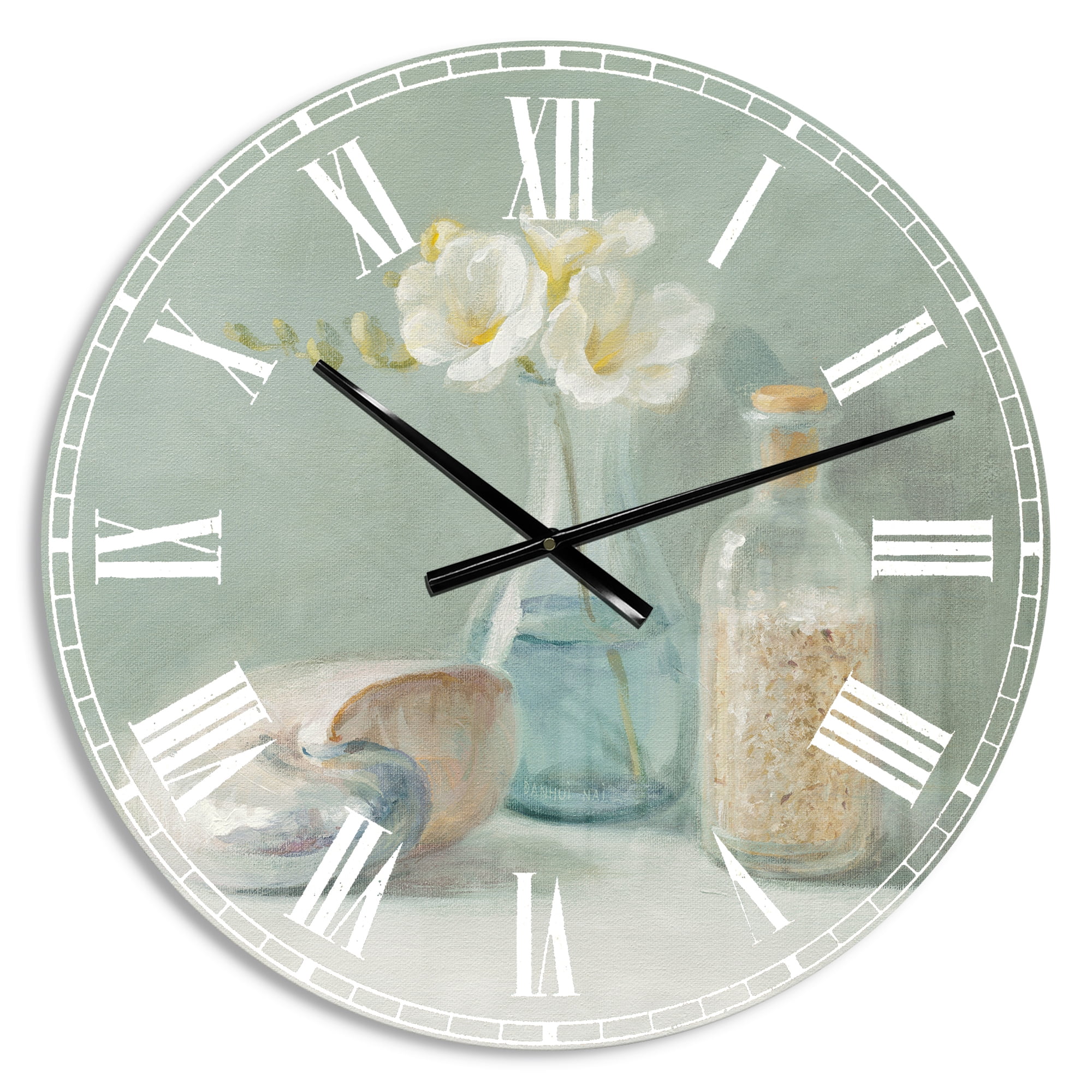 Designart 'Pastel Bath II' Farmhouse wall clock