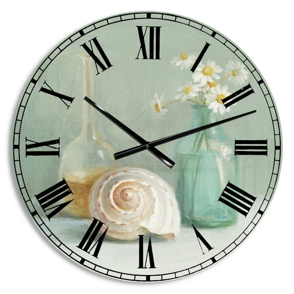 Designart 'Pastel Bath III' Farmhouse wall clock