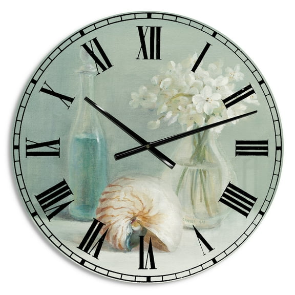 Designart 'Pastel Bath IV' Farmhouse wall clock