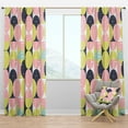 thumbnail image 1 of Designart 'Pastel Circular Retro Pattern I' Mid-Century Modern Blackout Curtain Panel, 1 of 4