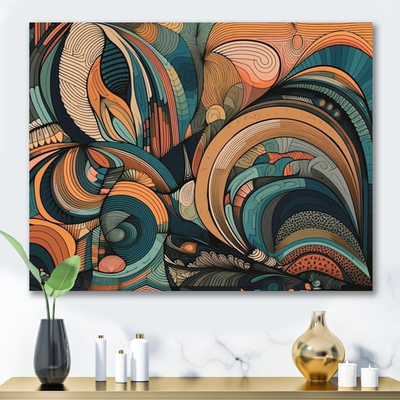 Designart "Pastel Color Boho Artwork III" Minimalism Canvas Art Print