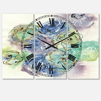 Designart 'Pastel Foral Composition II' Lodge Wall Clock