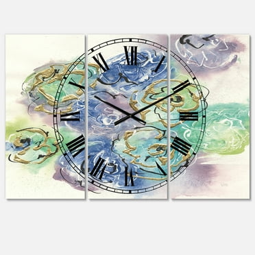 Designart 'Pastel Foral Composition II' Lodge Wall Clock