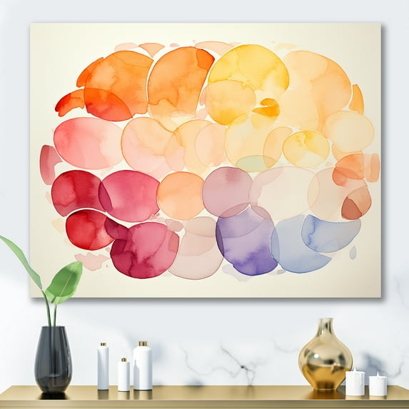 Designart "Pastel Geometric Ink Soft Color Symphony" Abstract Wall Art - Modern Colorful Abstract Geometric Hallway Wall Art Decor