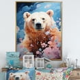 thumbnail image 1 of Designart "Pastel Hued Polar Bear Tranquility I" Animals Bear Floater Framed Canvas Art Print, 1 of 5