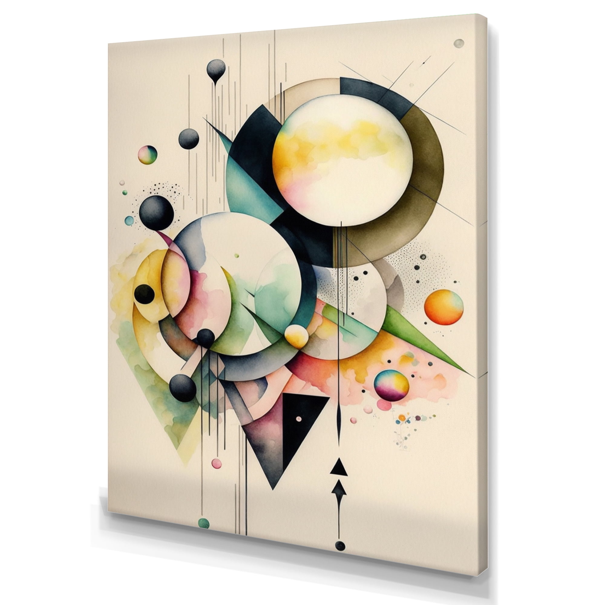 Designart Pastel Minimalist Multi Shape Art I Canvas Wall Art
