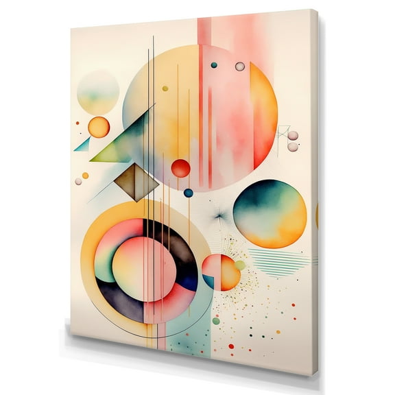 Designart Pastel Minimalist Multi Shape Art II Canvas Wall Art