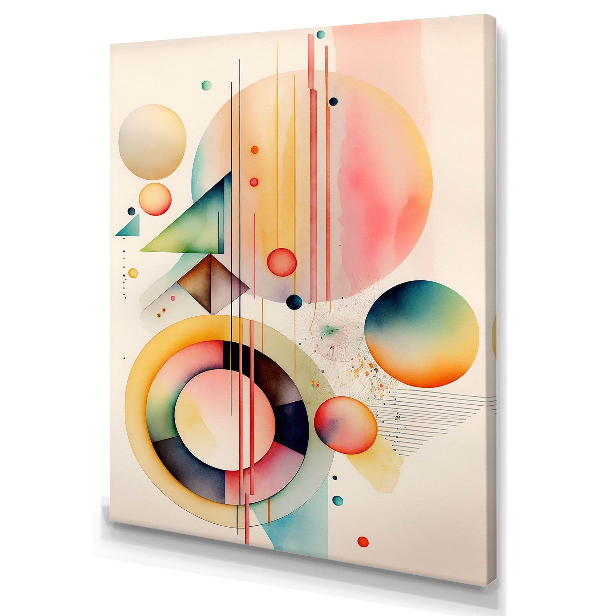 Designart Pastel Minimalist Multi Shape Art III Canvas Wall Art