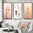 thumbnail image 1 of Designart "Pastel Pink Boho Chic Fashionista" Modern Geometric Framed Wall Art Set Of 3 - Pink Abstract Frame Gallery Wall Set For Home Decor, 1 of 7