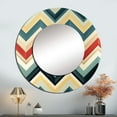 thumbnail image 1 of Designart "Pastel Vintage Chevron III" Chevron Rund Mirror For Wall Decor - Large Multicolor Round Print Mirror - Round Glam Mirror - Wall Mounted Round Large Mirror - 23" x 23", 1 of 1