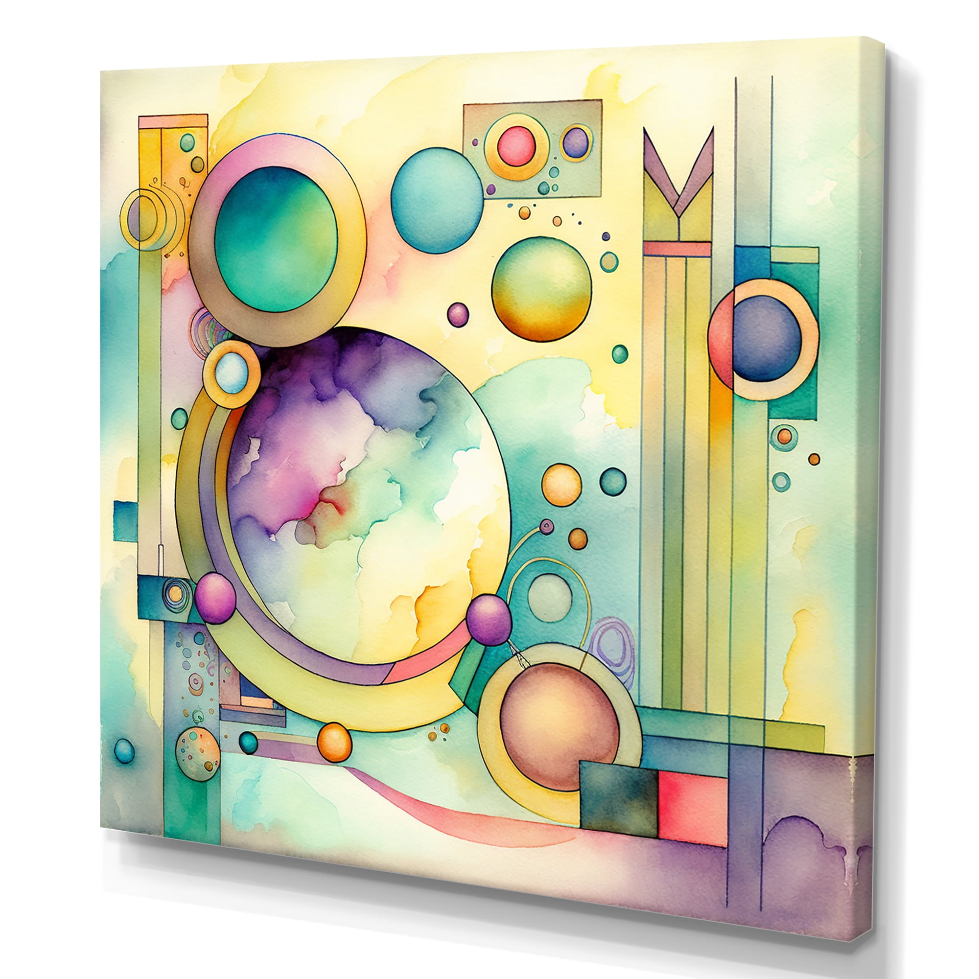 Designart Pastel Watercolor Art Deco I Canvas Wall Art
