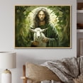 thumbnail image 1 of Designart "Pastor Jesus In Verdant Fields" Christianity Floater Framed Canvas Art Print, 1 of 5