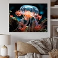 thumbnail image 1 of Designart "Pastoral Beauty with Luminescent Jellyfish II" Animals Wall Art Print, 1 of 5