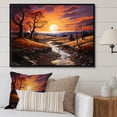 thumbnail image 1 of Designart "Pastoral Painted Skies at Sunset" Landscapes Floater Framed Wall Art Living Room, 1 of 7