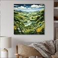 thumbnail image 1 of Designart "Pastures An Countryside Green wall art I" Landscapes Metal Art Print, 1 of 1
