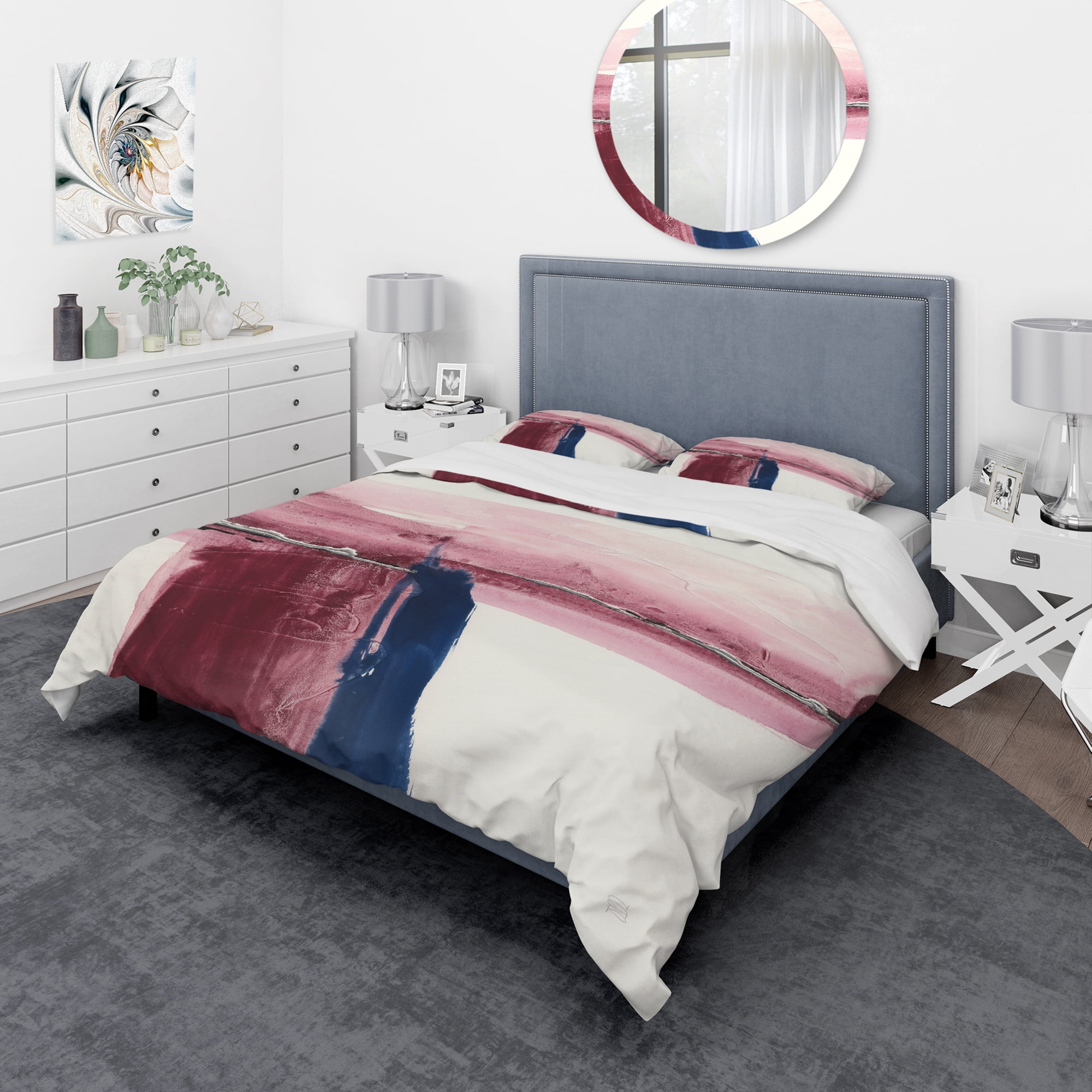 Designart 'Patch of Dirty Pink I' Geometric Duvet Cover Set